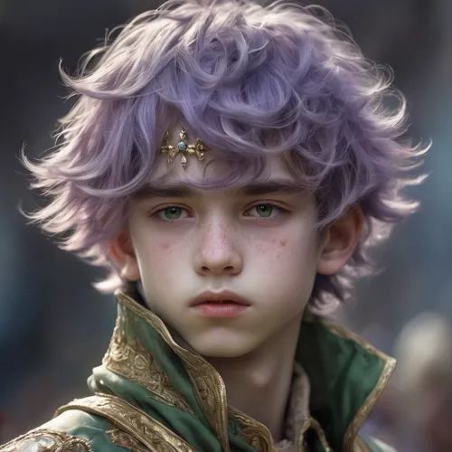 male elf,violet head elf,luka,fantasy portrait,elf,fae,elven,child portrait,male character,merlin,child fairy,hedgehog child,leo,a child,child boy,killua,baby elf,precious lilac,lavendar,newt,Conceptual Art,Fantasy,Fantasy 01