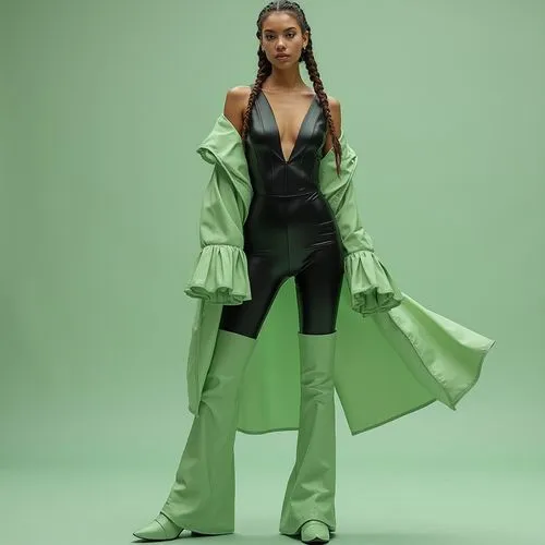 solange,jumpsuit,nahri,afw,light green,green