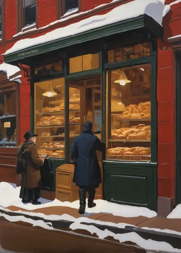 bakery,pastry shop,pastries,fresh bread,bagels,breads,butcher shop,bakery products,pâtisserie,sweet pastries,snow scene,donut illustration,deli,knish,cold cut,digital painting,christmas pastry,cold cuts,cake shop,limburger cheese,Conceptual Art,Daily,Daily 08