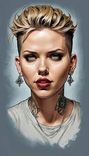 woman Scarlett Johanssen,rockabella,custom portrait,punk,tattoo girl,marylyn monroe - female,spotify icon,fashion vector,portrait background,download icon,body piercing,vector illustration,icon,world 