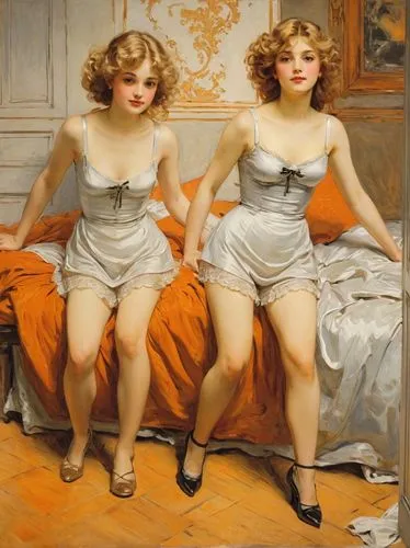 negligees,maidens,rhinemaidens,bougereau,guccione,temptresses,Art,Classical Oil Painting,Classical Oil Painting 42