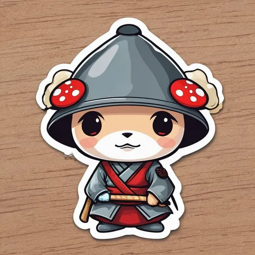 goki,sticker,clipart sticker,musketeer,jeongol,shichimi,yi sun sin,wuchang,yo-kai,yujacha,stickers,horumonyaki,samurai,samurai fighter,jizo,mapo doufu,hwachae,xizhi,little panda,hijiki,Unique,Design,Sticker