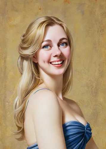 Blonde woman smiling, painting in the style of Raphael Santi.,portrait background,blonde woman,photo painting,romantic portrait,fantasy portrait,elsa,oil painting,custom portrait,young woman,woman por