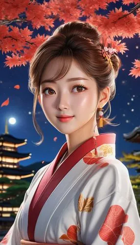 hanbok,chuseok,geiko,maiko,huanghua,hanfu,Illustration,Japanese style,Japanese Style 01