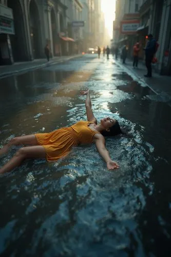 submerged,water nymph,splash photography,acqua,fluidity,floor fountain,mccurry,in water,floaty,sunken,conceptual photography,undercurrent,drowned,splashing,puddle,tunick,flotation,walk on water,photoshoot with water,submerging,Photography,General,Realistic