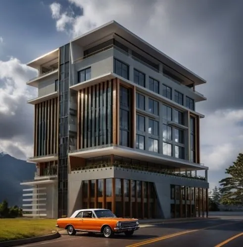 car,a building on the street next to a car,modern building,office building,investec,modern architecture,kinabalu,jayapura,universiti malaysia sabah,edificio,ranau,modern office,kigali,headoffice,palu,