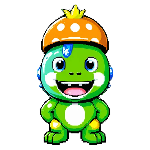 yoshi,pixaba,mascot,true toad,yo-kai,toad,rimy,kawaii frog,the mascot,matsuno,patrol,grapes icon,android icon,little crocodile,frog man,frog prince,game character,png image,pepino,wonder gecko,Unique,Pixel,Pixel 02