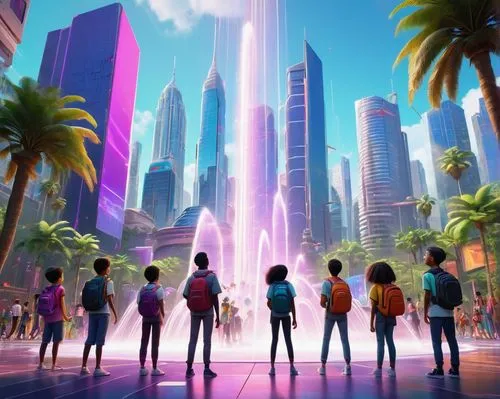 colorful city,futurepop,afrofuturism,fantasy city,city youth,cybercity,urbanworld,city trans,bgc,imageworks,cyberworld,lyoko,futuregen,citywalk,sky city,innoventions,hkmiami,imagineers,runaways,travelers,Art,Classical Oil Painting,Classical Oil Painting 26