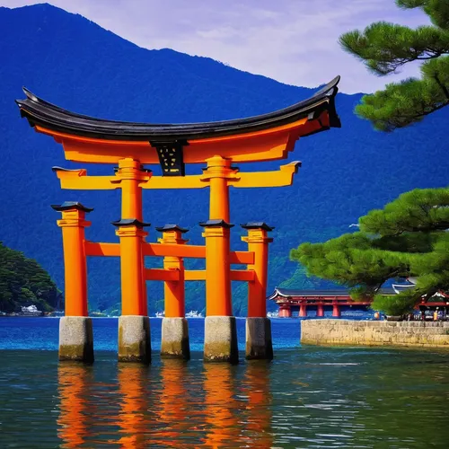 miyajima,japan landscape,beautiful japan,torii,senbon torii,shinto shrine gates,japanese shrine,shinto shrine,japanese architecture,japan,kumano kodo,kinkaku-ji,kyoto,淡島神社,fushimi inari-taisha shrine,japan's three great night views,arashiyama,fushimi inari shrine,asian architecture,shinto,Art,Artistic Painting,Artistic Painting 36