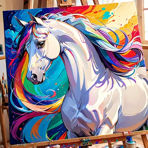 unicorn art,colorful horse,painted horse,rainbow unicorn,unicorn background,unicorn and rainbow,unicorn,a white horse,dream horse,white horse,carnival horse,portrait animal horse,albino horse,equine,my little pony,white horses,horse,unicorns,pegasus,unicorn face,Anime,Anime,Traditional