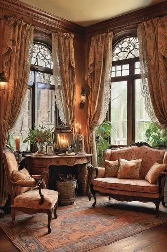 ornate room,victorian room,sitting room,chaise lounge,brownstone,livingroom,living room,great room,old victorian,bay window,opulently,interior decor,victorian style,antique furniture,family room,sunroom,sumptuous,furnishings,interior decoration,interiors,Illustration,Black and White,Black and White 05