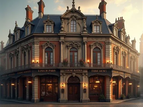 victorian,victoriana,brasseries,french building,old victorian,victorian style,paris cafe,victorian house,balthazar,stationhouse,crooked house,pub,stationer,beautiful buildings,irish pub,neachtain,stationers,brasserie,taverne,tournay,Photography,General,Realistic