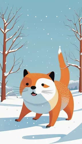 christmas fox,winter animals,a fox,fox,cute fox,fox stacked animals,adorable fox,child fox,red fox,foxes,red panda,little fox,fox hunting,swift fox,firefox,raccoon,north american raccoon,anthropomorphized animals,winter background,arctic fox,Illustration,Vector,Vector 12