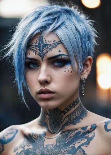 punk,tattoo girl,punk design,tattoos,blue hair,body piercing,tattoo expo,with tattoo,mohawk,bluejay,grunge,mean bluish,tattoo artist,winterblueher,horoscope libra,cyberpunk,lis,indigo,2d,blu,Conceptual Art,Graffiti Art,Graffiti Art 04