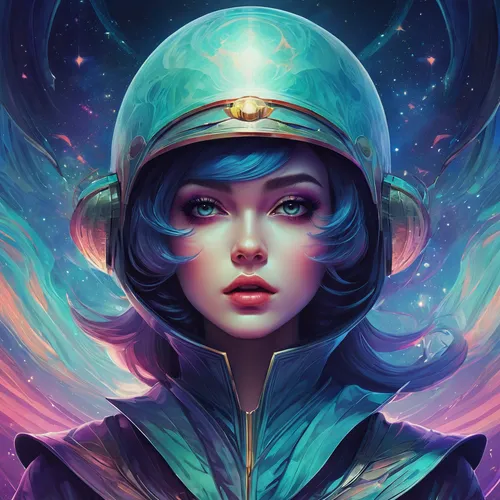 transistor,fantasy portrait,navi,andromeda,aurora,aura,libra,cassiopeia,fantasia,mage,nebula guardian,astral traveler,zodiac sign libra,gemini,echo,uranus,witch's hat icon,sci fiction illustration,astronaut,nova,Illustration,Realistic Fantasy,Realistic Fantasy 15