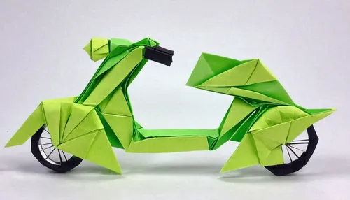 lime scooters bike 3,green folded paper,electric bicycle,tricycle,e-scooter,e bike,electric scooter,trike,mobility scooter,origami,toy motorcycle,motor-bike,party bike,city bike,seat dragon,recumbent 