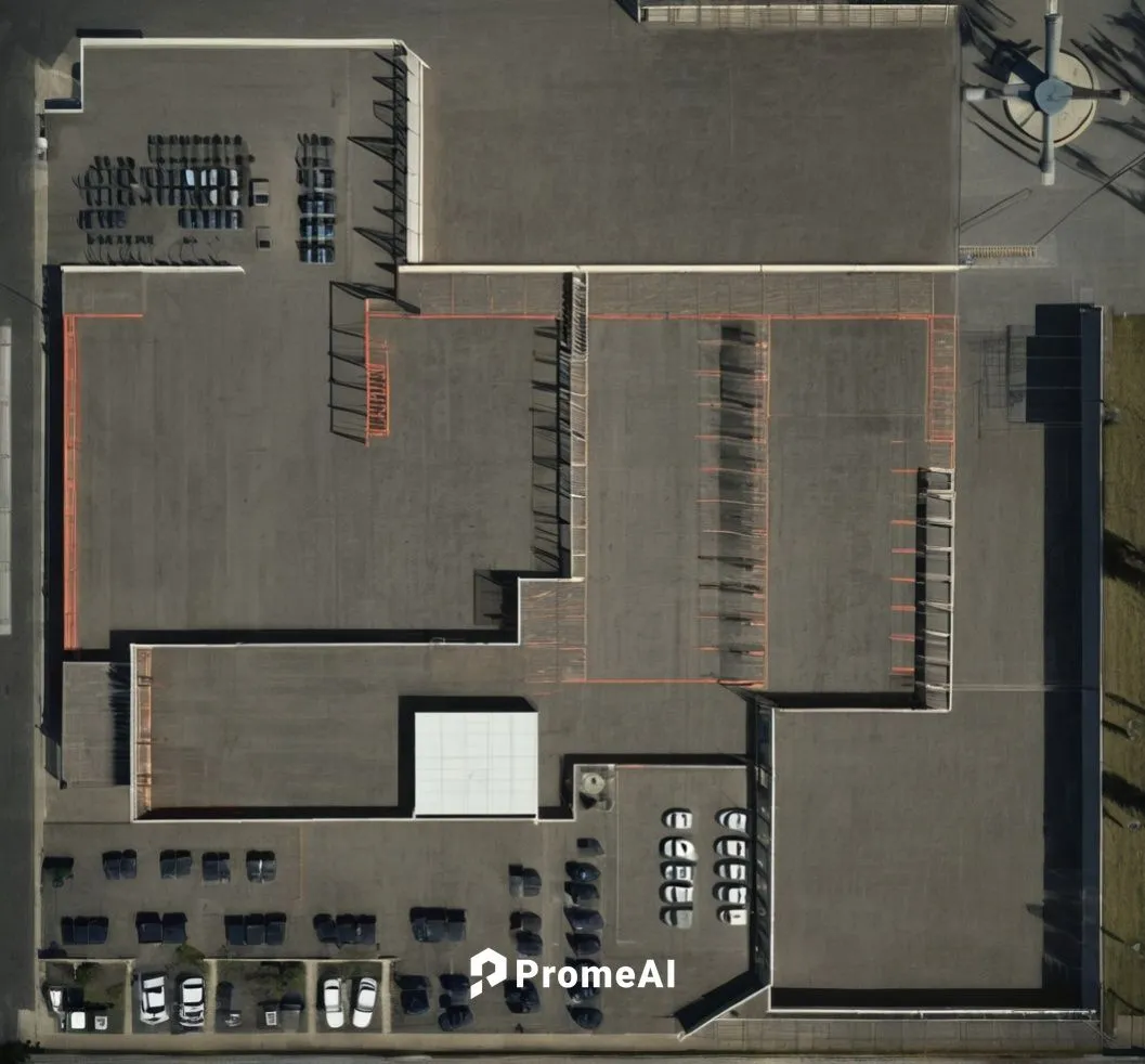 only top view dont add a plan ,facility,industrial building,aerial photograph,satellite imagery,data center,school design,bird's-eye view,aerial image,empty factory,aerial shot,aerial view,overhead vi