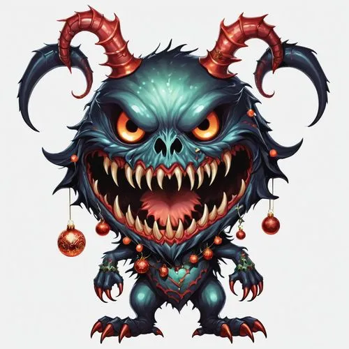 christmas imp,krampus,imp,shagbark,leemon,halloween vector character,Illustration,Abstract Fantasy,Abstract Fantasy 11