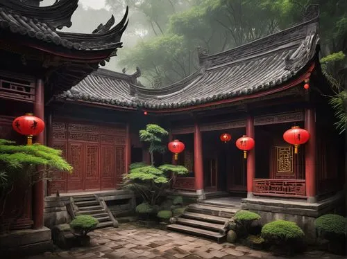 wudang,qingcheng,wuyuan,dojo,qibao,asian architecture,shaoming,hanging temple,buddhist temple,red lantern,teahouse,teahouses,yunnan,sanshui,yonghao,wenhao,yongshu,taoist,tujia,lanterns,Conceptual Art,Fantasy,Fantasy 34