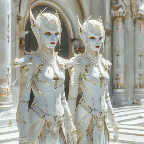 elves,sterntaler,mod ornaments,3d rendered,pale,albino,3d render,limb males,3d model,white figures,suit of the snow maiden,fractalius,crown render,concept art,render,wood angels,clergy,statues,guards 