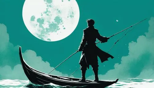 In dreams, I'm sailing across hyperspace, by Lotte Reiniger, by Zao Wou-Ki, teal,the cover to the second fantasy novel, sea wolf,thorfinn,seregil,zoro,the wanderer,ikshvaku,ashigaru,sea god,viking,lon