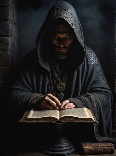 biblical narrative characters,prayer book,the abbot of olib,man praying,benediction of god the father,hieromonk,middle eastern monk,carmelite order,persian poet,bible pics,scholar,bibliology,quran,archimandrite,new testament,the local administration of mastery,bibel,magic book,hooded man,writing-book,Illustration,Black and White,Black and White 18