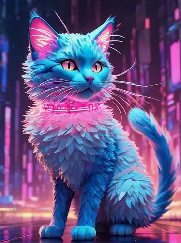 cat vector,cartoon cat,pink cat,cat with blue eyes,cat on a blue background,blue eyes cat,cyan,doodle cat,fantasia,cat,cyberpunk,cheshire,breed cat,cute cat,feline,cat warrior,nyan,maincoon,animal feline,cg artwork,Conceptual Art,Daily,Daily 31