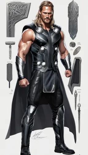 god of thunder,thor,barbarian,greyskull,axe,norse,dane axe,steel man,bordafjordur,edge muscle,blacksmith,he-man,strongman,iron,zeus,a hammer,male character,muscle man,mercenary,hammer,Unique,Design,Character Design