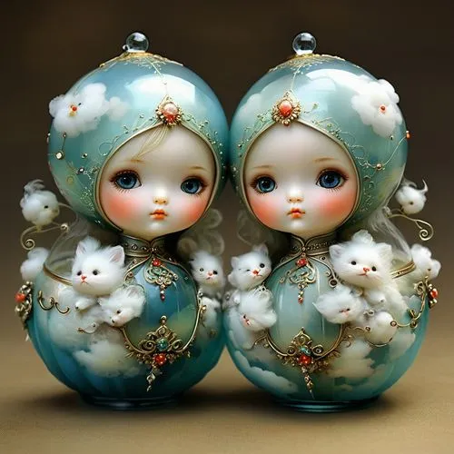 porcelain dolls,kewpie dolls,russian dolls,christmas dolls,snowglobes,vintage fairies,butterfly dolls,apple pair,dolls,doll figures,joint dolls,designer dolls,snow globes,japanese doll,matryoshka doll,kokeshi doll,female hares,cherubs,couple boy and girl owl,figurines,Illustration,Realistic Fantasy,Realistic Fantasy 16