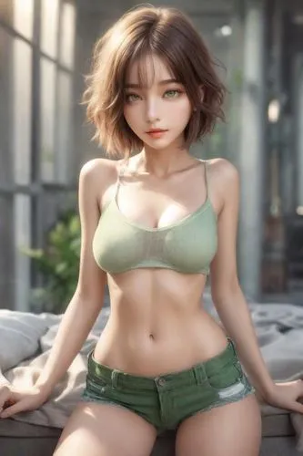 Full Body Frame, double exposure,beautiful 20 year old girl, short messy light brown hair, green eyes, H-Cup breasts, super detailed photography, 4k concept art volumetric light, unrealistic engine, g