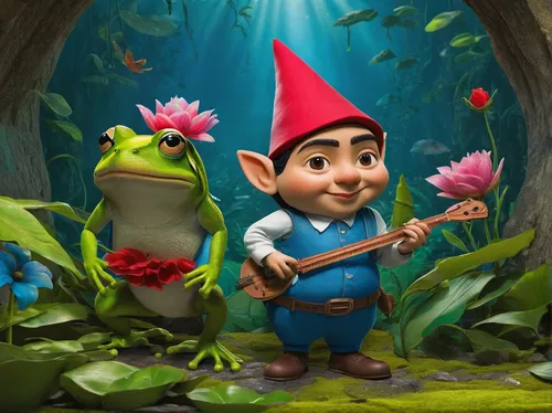scandia gnome,scandia gnomes,valentine gnome,gnome,gnomes,frog prince,frog king,cute cartoon character,frog background,garden gnome,cute cartoon image,fairytale characters,gnome skiing,frog gathering,lilo,digital compositing,frog through,cartoon flowers,fairy tale character,frogs,Art,Artistic Painting,Artistic Painting 31
