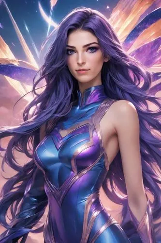 psylocke,lilandra,liliana,starfire,purple,alani,Digital Art,Anime