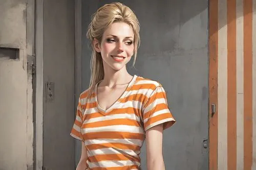 striped background,clementine,cigarette girl,portrait background,blue jasmine,girl-in-pop-art,blonde woman,girl in a long,the girl at the station,photo painting,horizontal stripes,pin-up girl,the girl in nightie,waitress,painter,woman with ice-cream,a girl's smile,rockabella,painter doll,pin up girl,Digital Art,Comic