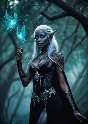 dark elf,blue enchantress,sorceress,fantasy picture,elven,fantasy portrait,the enchantress,violet head elf,fantasy woman,fantasy art,heroic fantasy,wood elf,male elf,winterblueher,fantasia,druid,ice queen,summoner,faerie,elsa,Conceptual Art,Sci-Fi,Sci-Fi 30