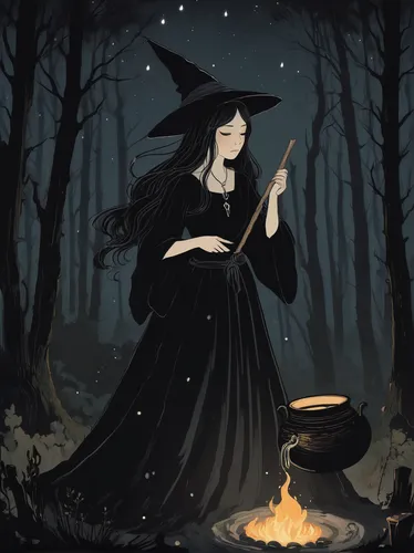 the witch,witches,witch,celebration of witches,witch house,witch hat,witch broom,witch's hat,sorceress,halloween witch,candlemaker,the night of kupala,witch's house,witch ban,witches hat,witches' hats,halloween illustration,divination,mage,spell,Illustration,Abstract Fantasy,Abstract Fantasy 05