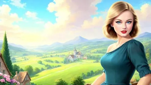 cartoon video game background,heidi country,fraulein,golf course background,landscape background,prinzessin