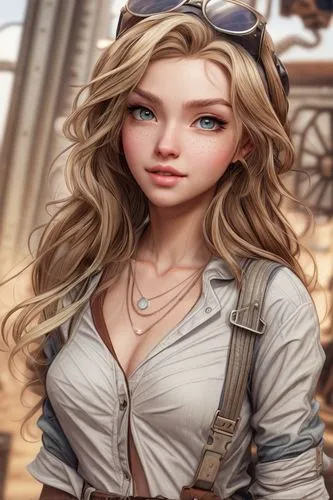 adorable, mechanic, adorable fantasy, very cute, sweet beautiful young woman, ,jessamine,vanessa (butterfly),elza,game illustration,fantasy portrait,portrait background,steampunk,french digital backgr