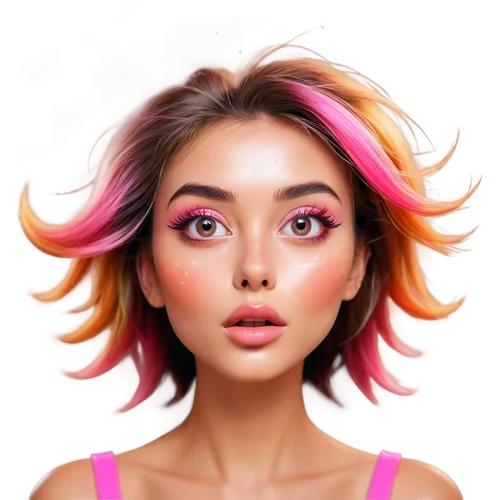 neon makeup,fantasy portrait,portrait background,tiktok icon,pink vector,set of cosmetics icons,digital painting,cosmo,pink background,digital art,pink beauty,cosmetic,world digital painting,peach color,colorful background,cosmogirl,illustrator,vector girl,fashion vector,natural cosmetic,Photography,Artistic Photography,Artistic Photography 04