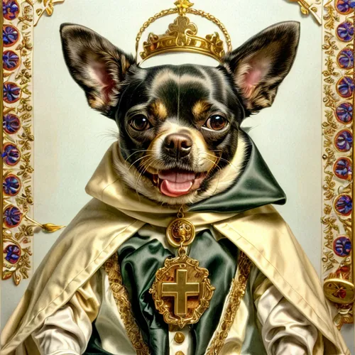 nuncio,king charles spaniel,chihuahua,metropolitan bishop,emperor,pope,mayor,the order of cistercians,rompope,portrait of christi,king caudata,heraldic animal,brazilian monarchy,auxiliary bishop,francisco,appenzeller sennenhund,matador,official portrait,pope francis,bishop