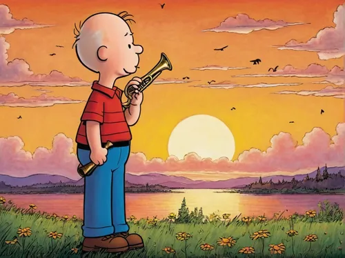 peanuts,the flute,flautist,snoopy,trumpet player,pete seeger,banjo player,wind instruments,violinist violinist of the moon,vincent van gough,wind instrument,clarinetist,man with saxophone,flute,trumpet,serenade,oboe,trombone player,blowing horn,saxhorn,Illustration,Children,Children 05