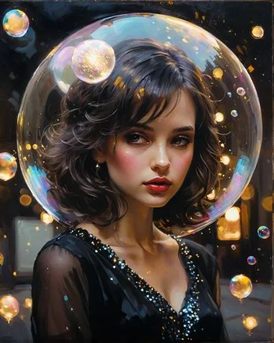 girl with speech bubble,bubble blower,bubble,crystal ball-photography,crystal ball,bubbles,think bubble,soap bubble,soap bubbles,liquid bubble,little girl with balloons,talk bubble,mystical portrait of a girl,fantasy portrait,glass ball,bubbletent,inflates soap bubbles,looking glass,glass sphere,world digital painting,Conceptual Art,Oil color,Oil Color 11