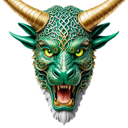 tribal bull,ibex,dragon design,horoscope taurus,golden dragon,taurus,emerald lizard,unicaja,qilin,barong,carabias,painted dragon,greenhorns,the zodiac sign taurus,wyrm,dragon,horned,shendu,cow horned head,derivable,Conceptual Art,Oil color,Oil Color 24