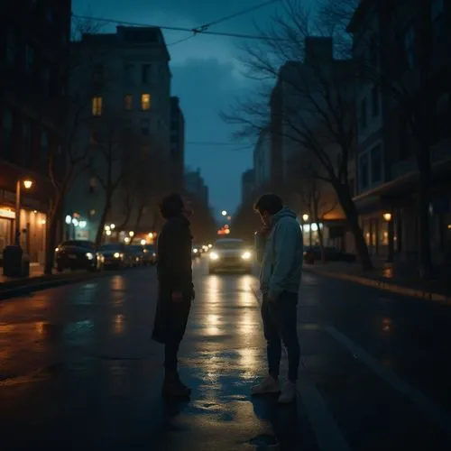 gastown,walking in the rain,people walking,girl walking away,street lights,streetlights