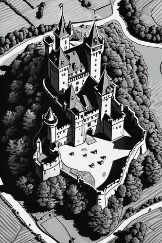 castle of the corvin,bethlen castle,medieval castle,knight's castle,ravenloft,castle,altena,castle complex,bach knights castle,colditz,elminster,wolfsberg,castletroy,taufers castle,templar castle,castle keep,gwydir,waldeck castle,strahd,castledawson,Illustration,Black and White,Black and White 33