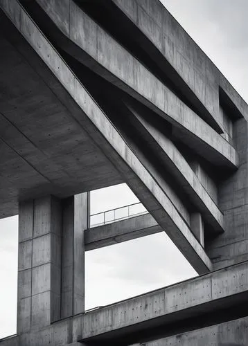 Modern concrete panel, futuristic architecture, brutalist design, geometric shapes, clean lines, minimalist aesthetic, urban cityscape, gray tone color palette, industrial texture, metal frame structu