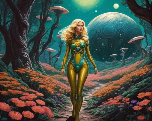 barbarella,metroid,fantasy woman,andromeda,dryad,fantasy picture,Conceptual Art,Sci-Fi,Sci-Fi 20