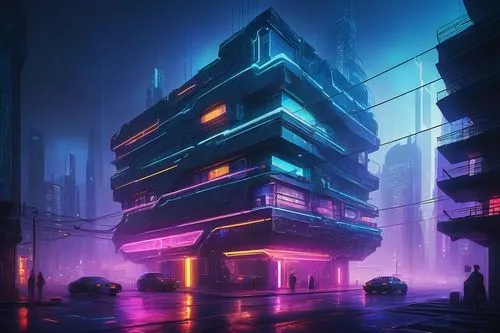 cyberpunk,cybercity,cybertown,apartment block,hypermodern,skyscraper,futuristic,cyberia,microdistrict,cyberport,synth,apartment building,futuristic landscape,metropolis,dystopian,polara,futuristic architecture,ziggurat,cityscape,cyberscene,Art,Classical Oil Painting,Classical Oil Painting 18