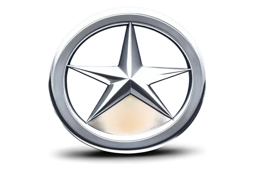 Silver Mercedes logo, three-pointed star, chrome finish, glossy surface, detailed lines, luxurious feel, 3D rendering, close-up shot, shallow depth of field, soft focus, white background, high contras