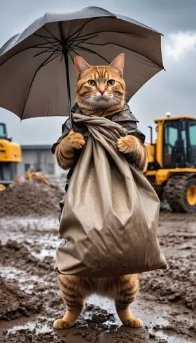 thunderpuss,rain protection,rain cats and dogs,protection from rain,orange tabby cat,maometto,ginger cat,cattan,gatab,catterson,catsimatidis,felo,mazzotta,bulldozer,cat image,godeffroy,orange tabby,man with umbrella,raindops,kitterman,Photography,General,Realistic