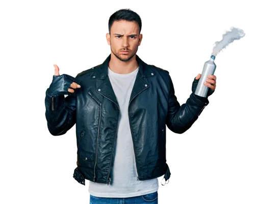 man holding gun and light,png transparent,toolroom,holding a gun,royce,white background,farro,spotify icon,skillet,axe,soundcloud icon,denim background,adam,jacket,on a white background,leather jacket,portrait background,pointing gun,free reed aerophone,drug icon,Illustration,Black and White,Black and White 02